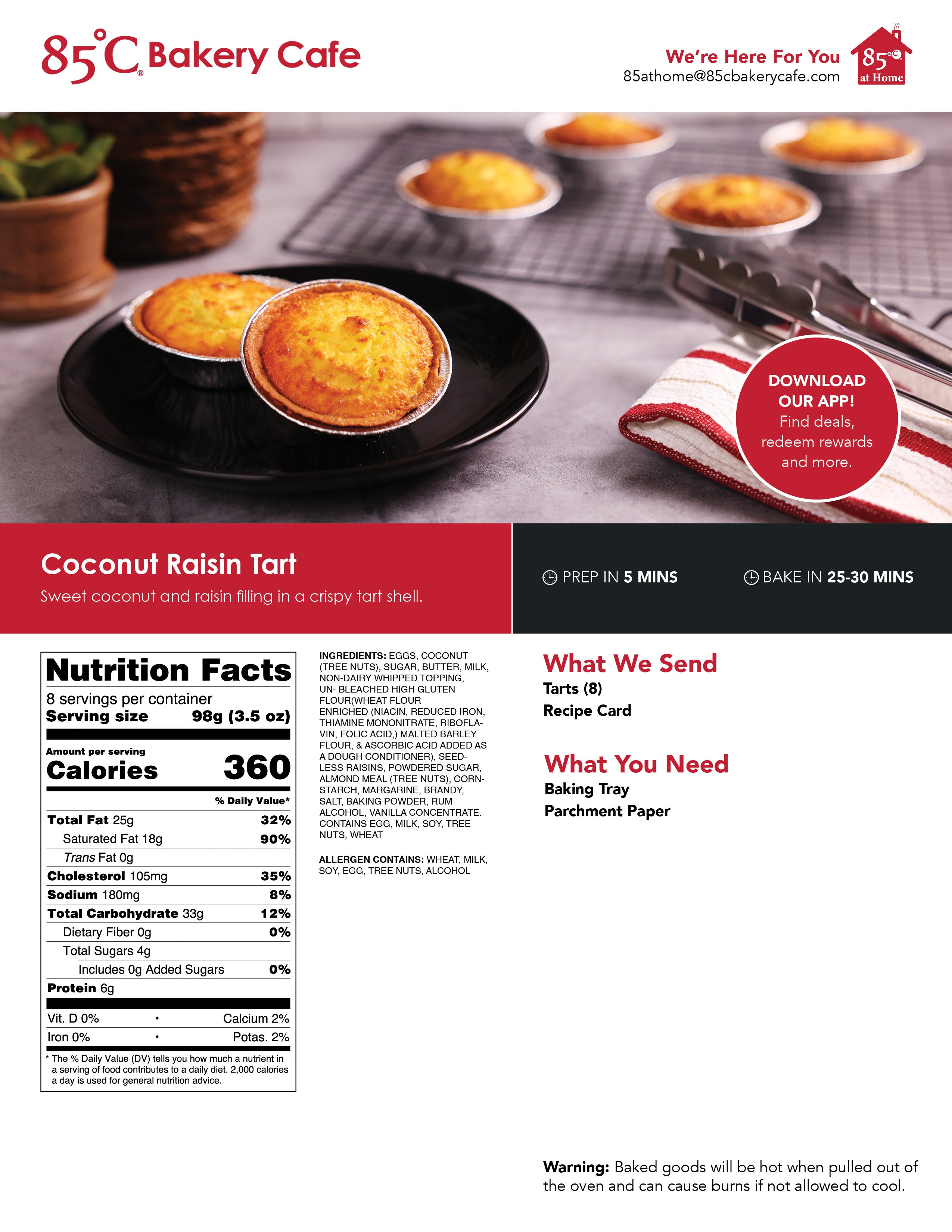 Coconut Raisin Tart Baking Guide Image